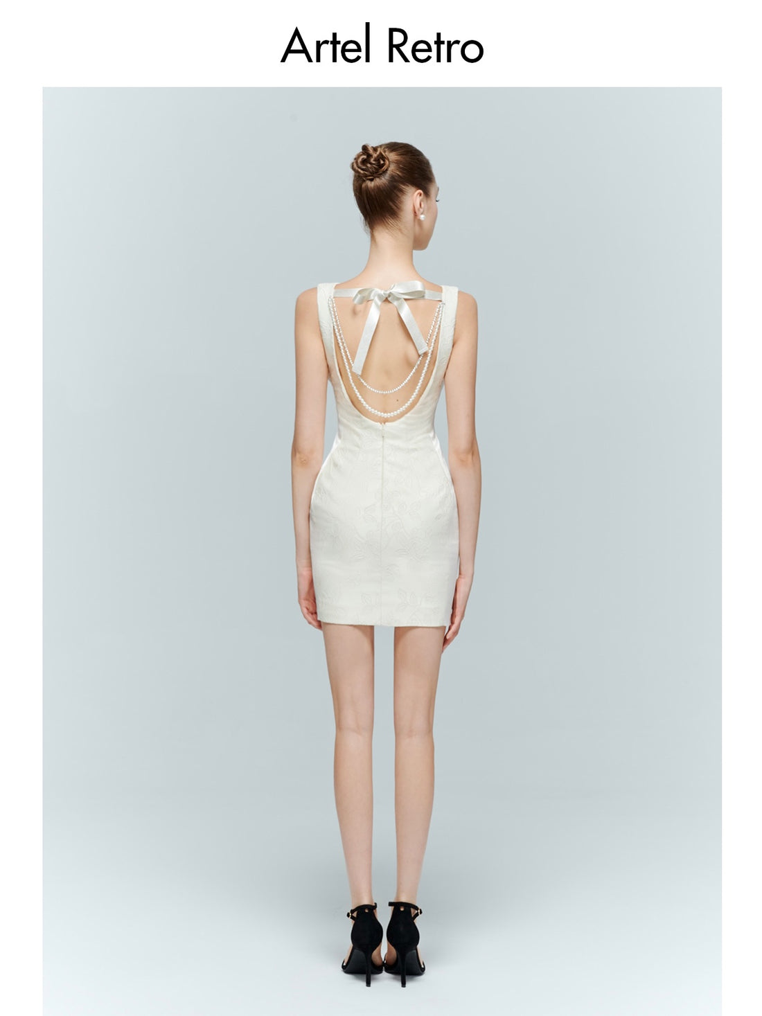 Artel Retro AR-24AW-D010 White backless pearl slim dress