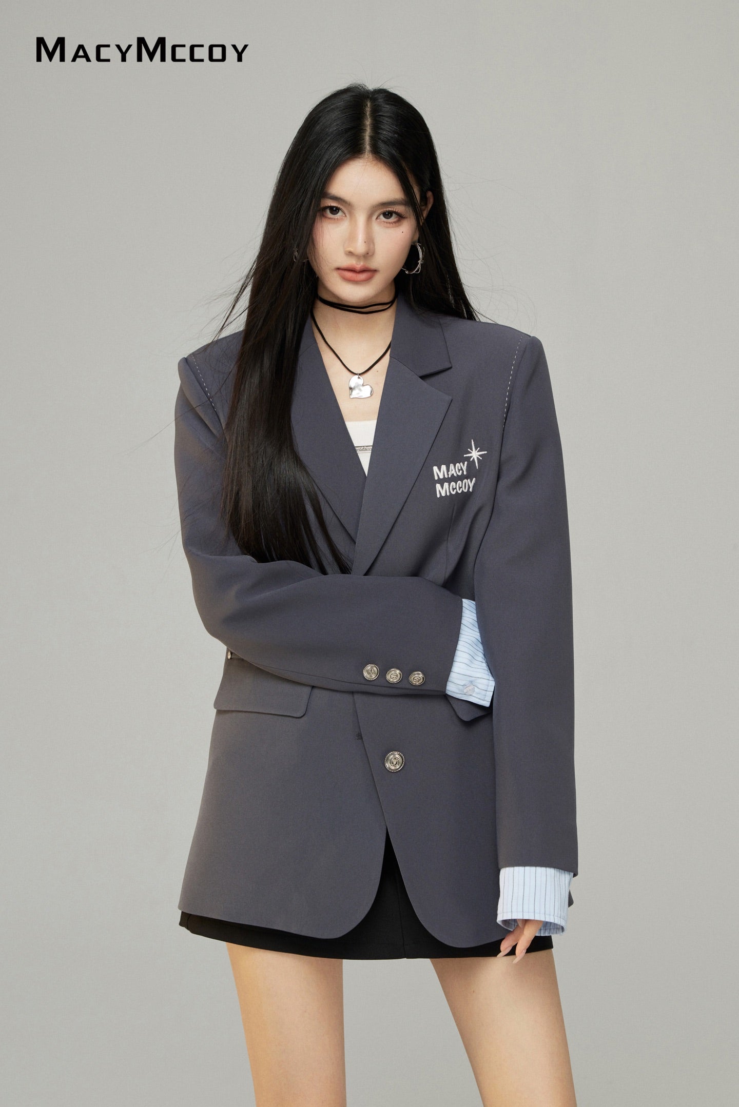 Macy Mccoy  MMC2025002 Embroidered suit jacket (2color)