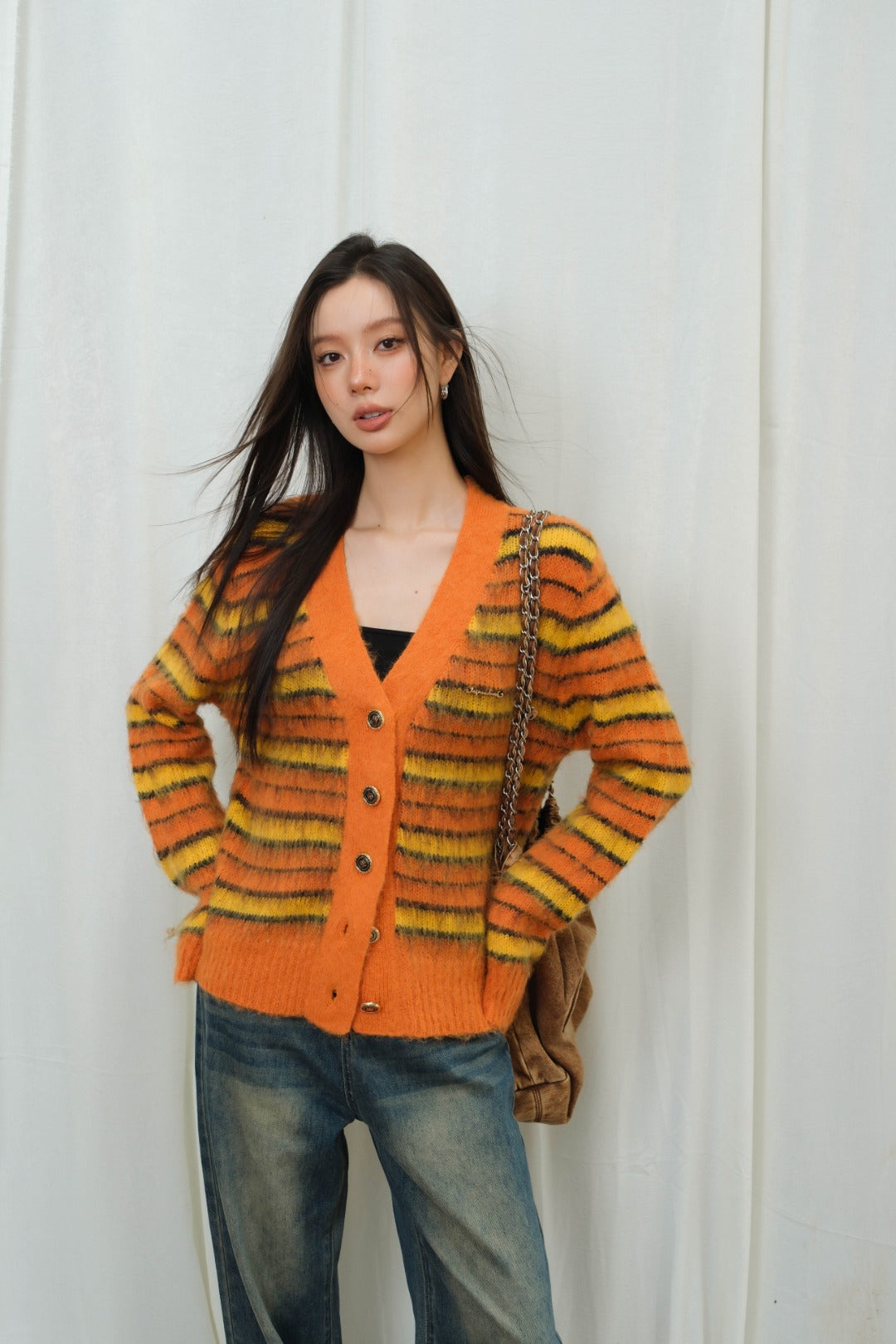 LAFREEDOM SALE LAF330912 Stripe Knit Cardigan