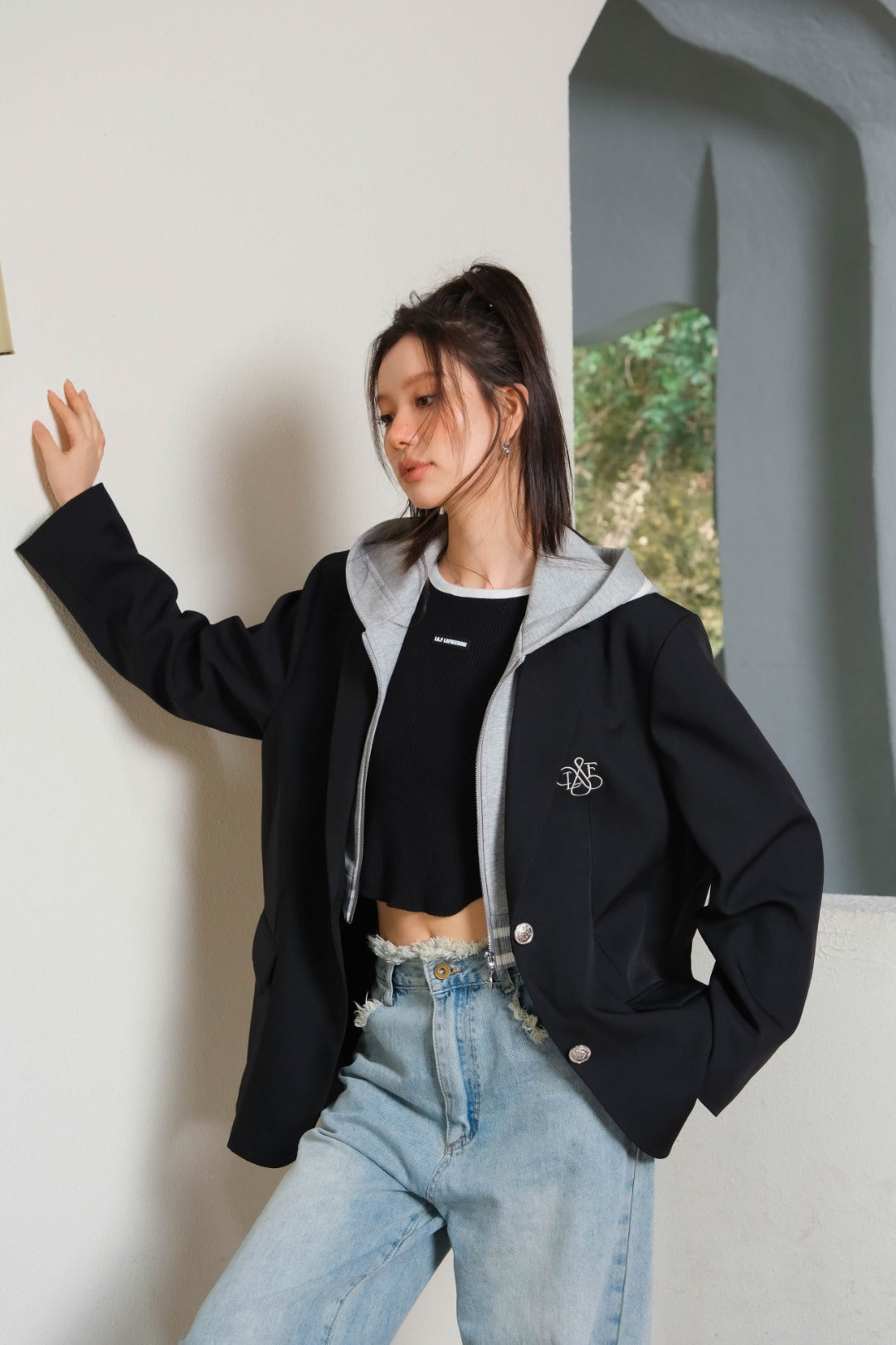 LAFREEDOM SALE LAC330917 Detachable Blazer(black)