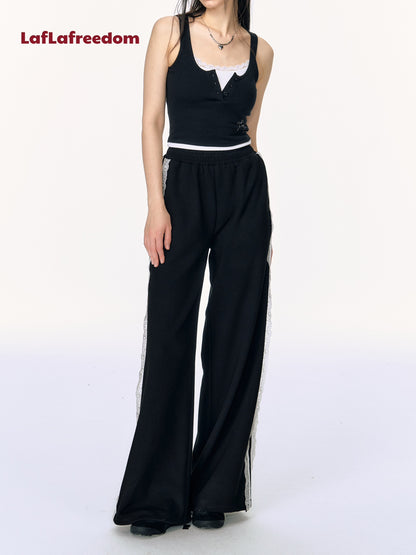 Lafreedom SALE LAF340711 Lace simple casual loose pants