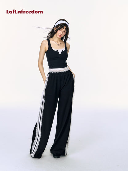 Lafreedom SALE LAF340711 Lace simple casual loose pants