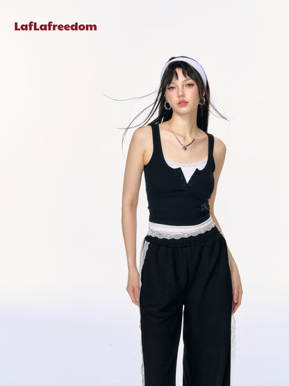 Lafreedom SALE LAF340711 Lace simple casual loose pants