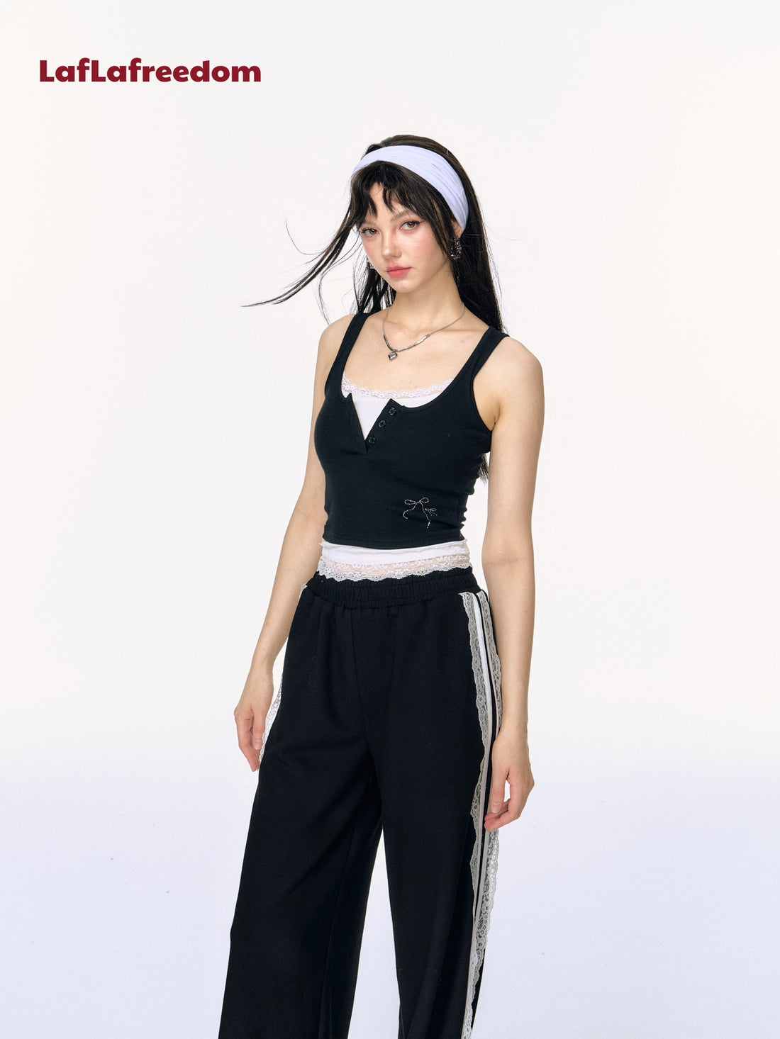 Lafreedom SALE LAF340711 Lace simple casual loose pants