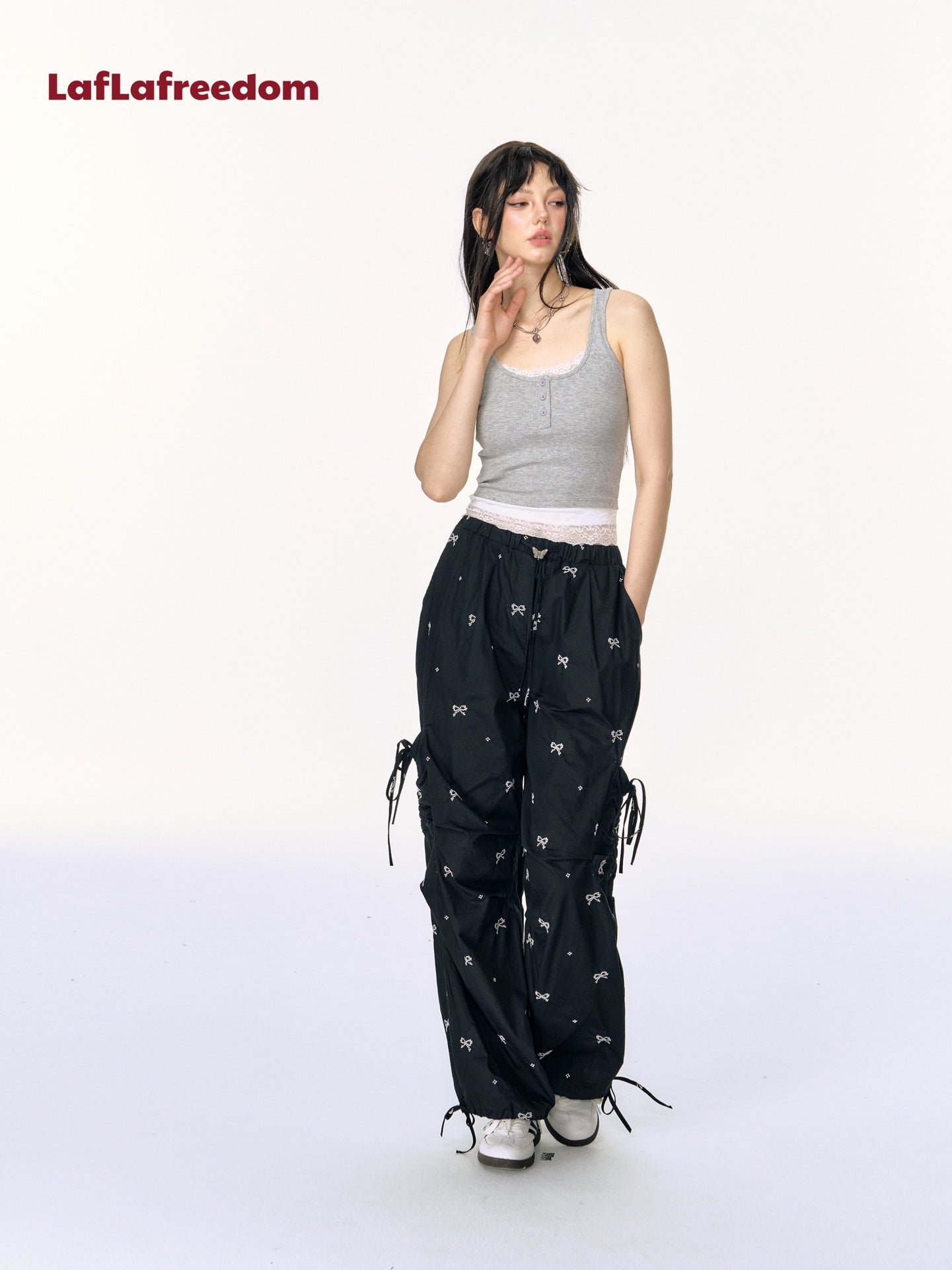 Lafreedom SALE LAF340522 Bow tie casual work pants