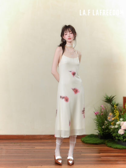 Lafreedom SALE LAF340328 Printed camisole dress cardigan two-piece set