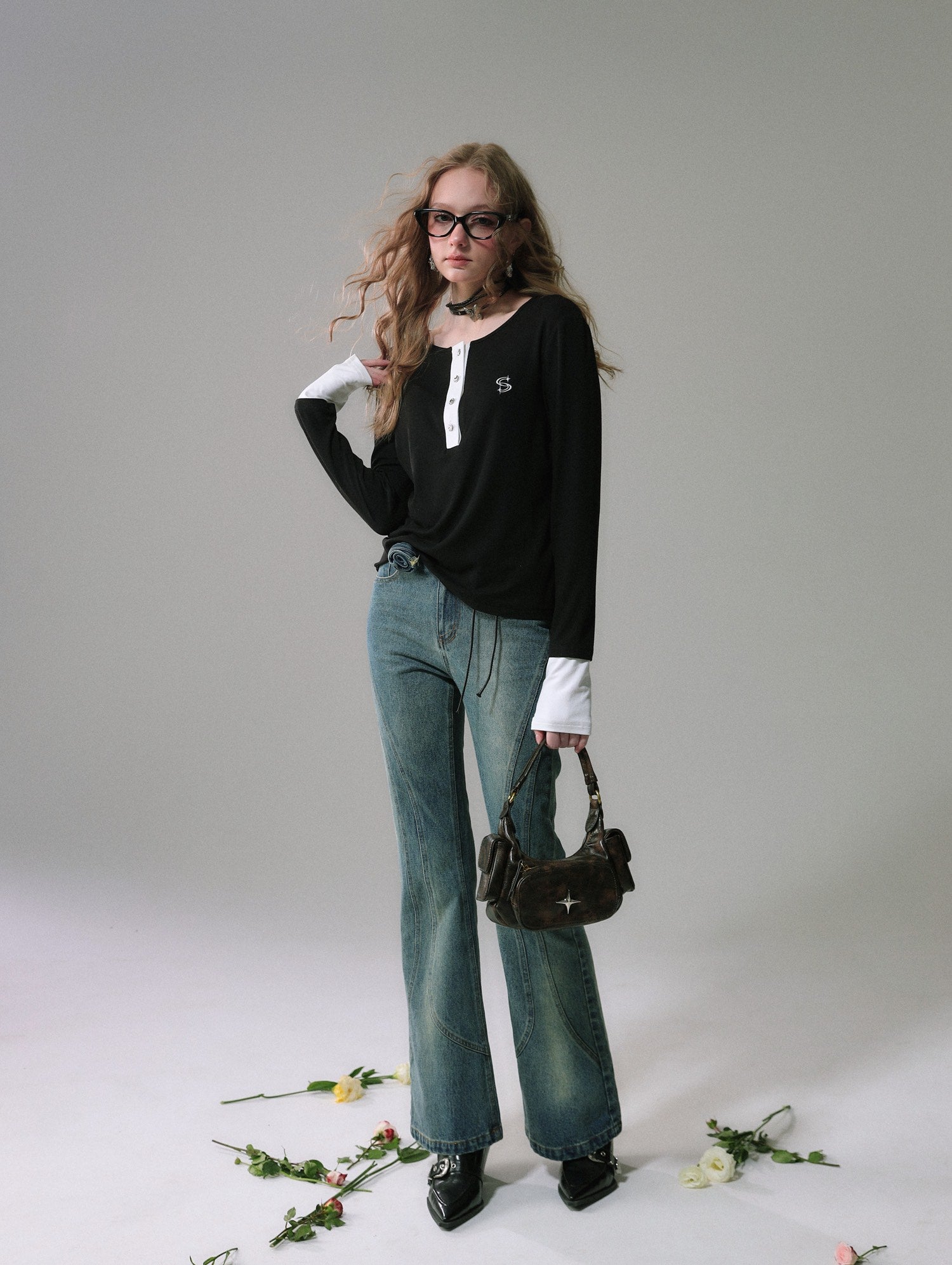 Lafreedom SALE LAF340302 Simple and versatile casual contrasting T-shirt