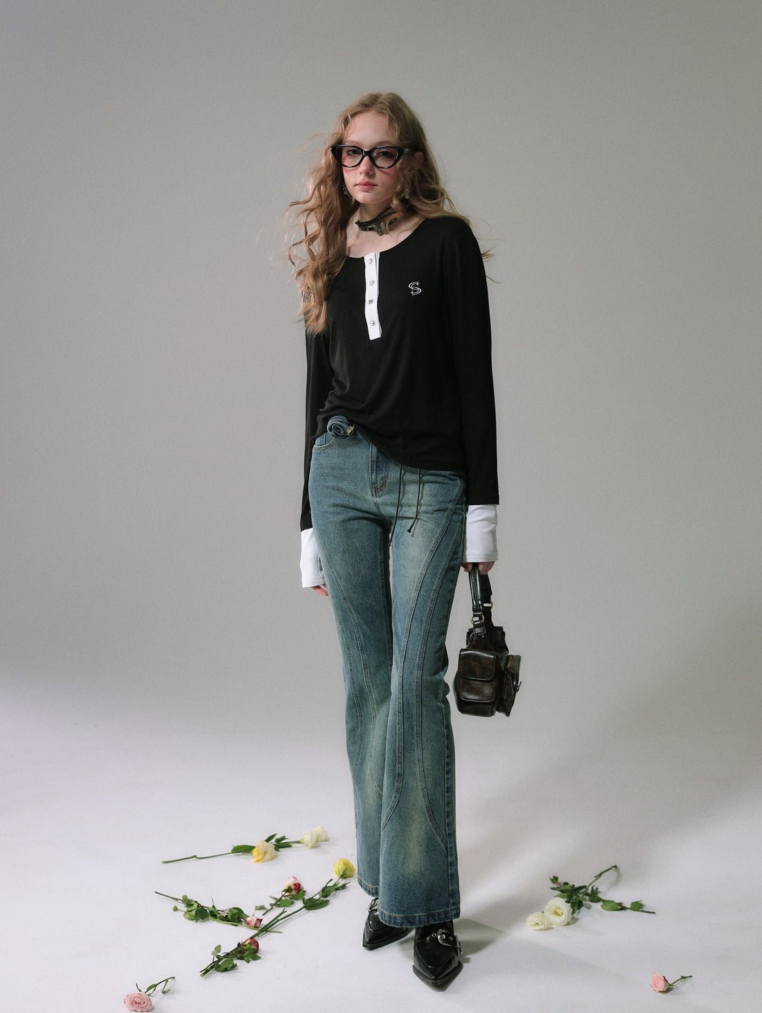 Lafreedom SALE LAF340302 Simple and versatile casual contrasting T-shirt