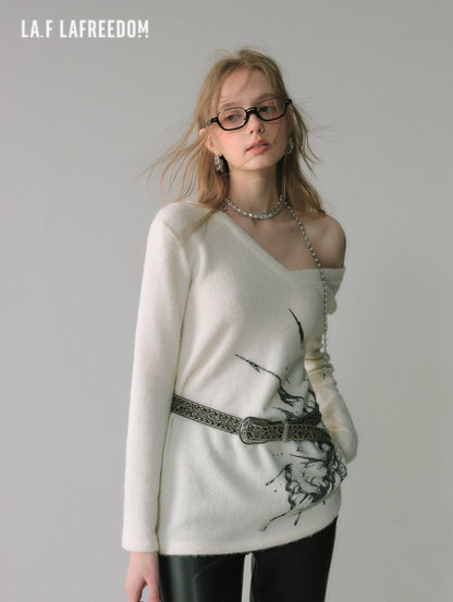 Lafreedom SALE LAF340111 Butterfly Chain Loose Knitted Top