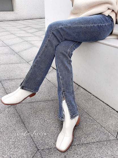Lafreedom SALE LA201225 Slim fit split jeans(blue)