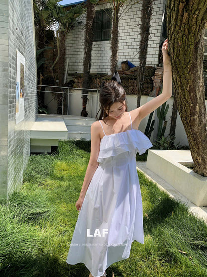 Lafreedom SALE LA220506 Off shoulder camisole dress (white)