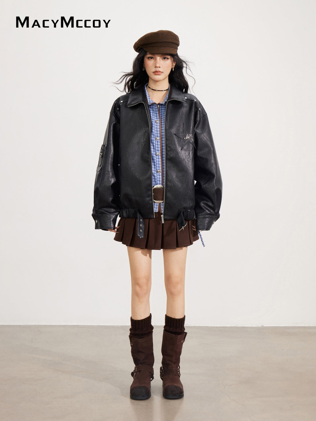 MacyMccoy MMC2025152 Slouchy Leather Jacket