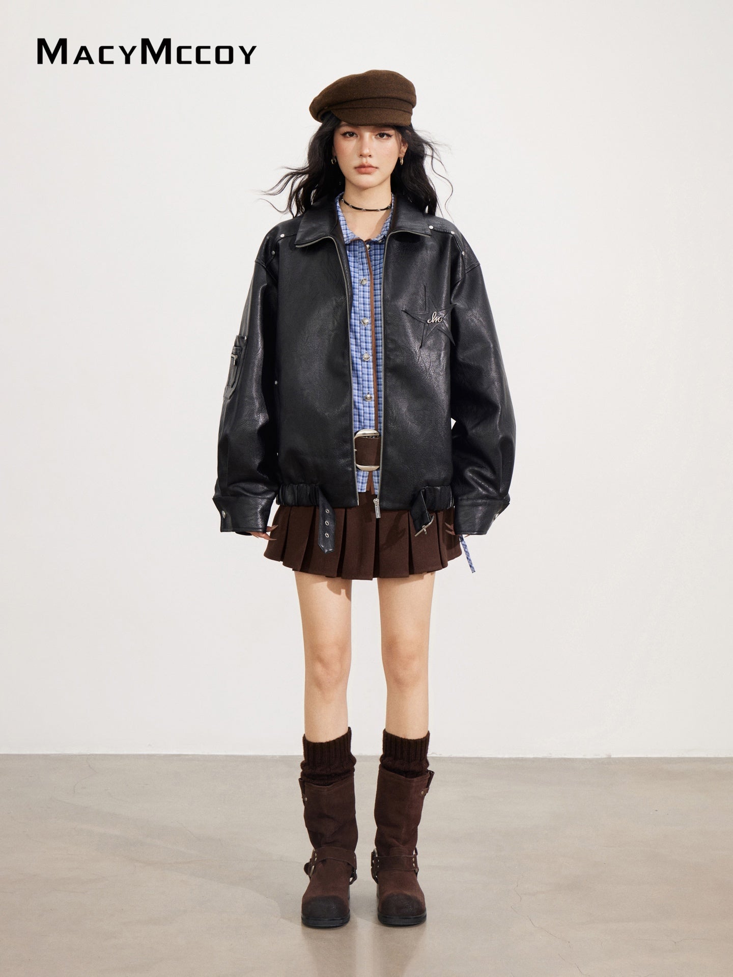 MacyMccoy MMC2025152 Slouchy Leather Jacket