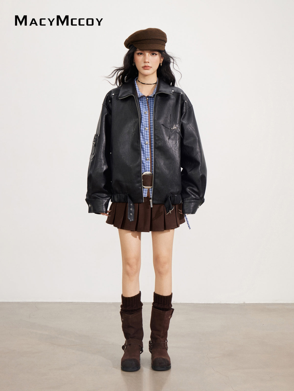 MacyMccoy MMC2025152 Slouchy Leather Jacket