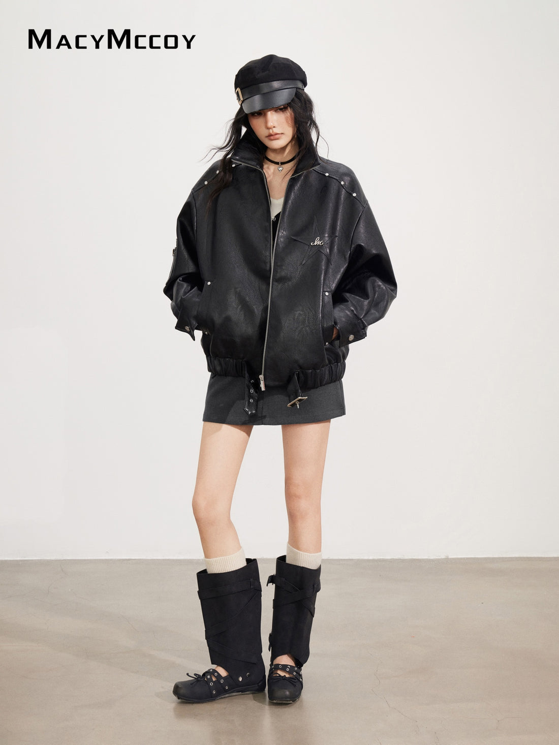 MacyMccoy MMC2025152 Slouchy Leather Jacket