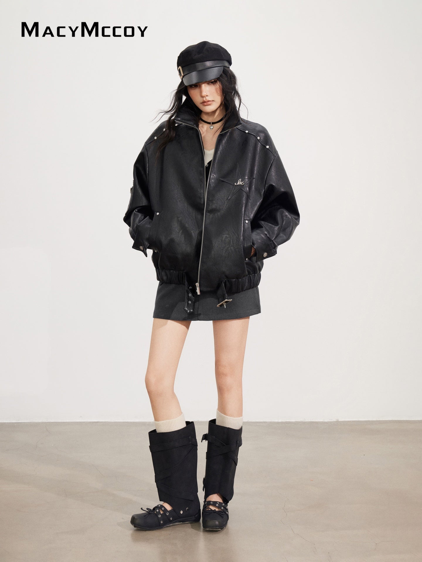 MacyMccoy MMC2025152 Slouchy Leather Jacket