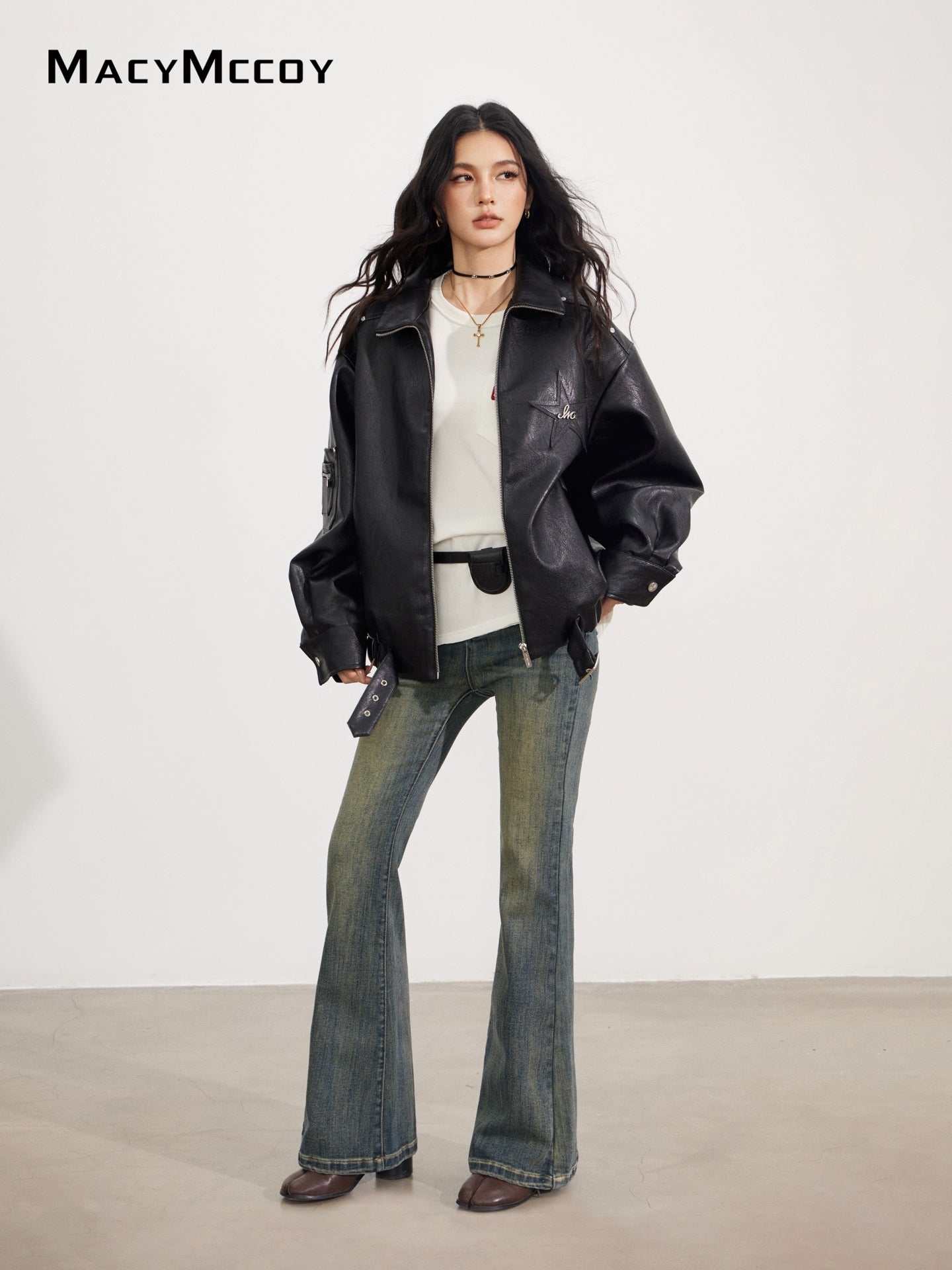 MacyMccoy MMC2025152 Slouchy Leather Jacket
