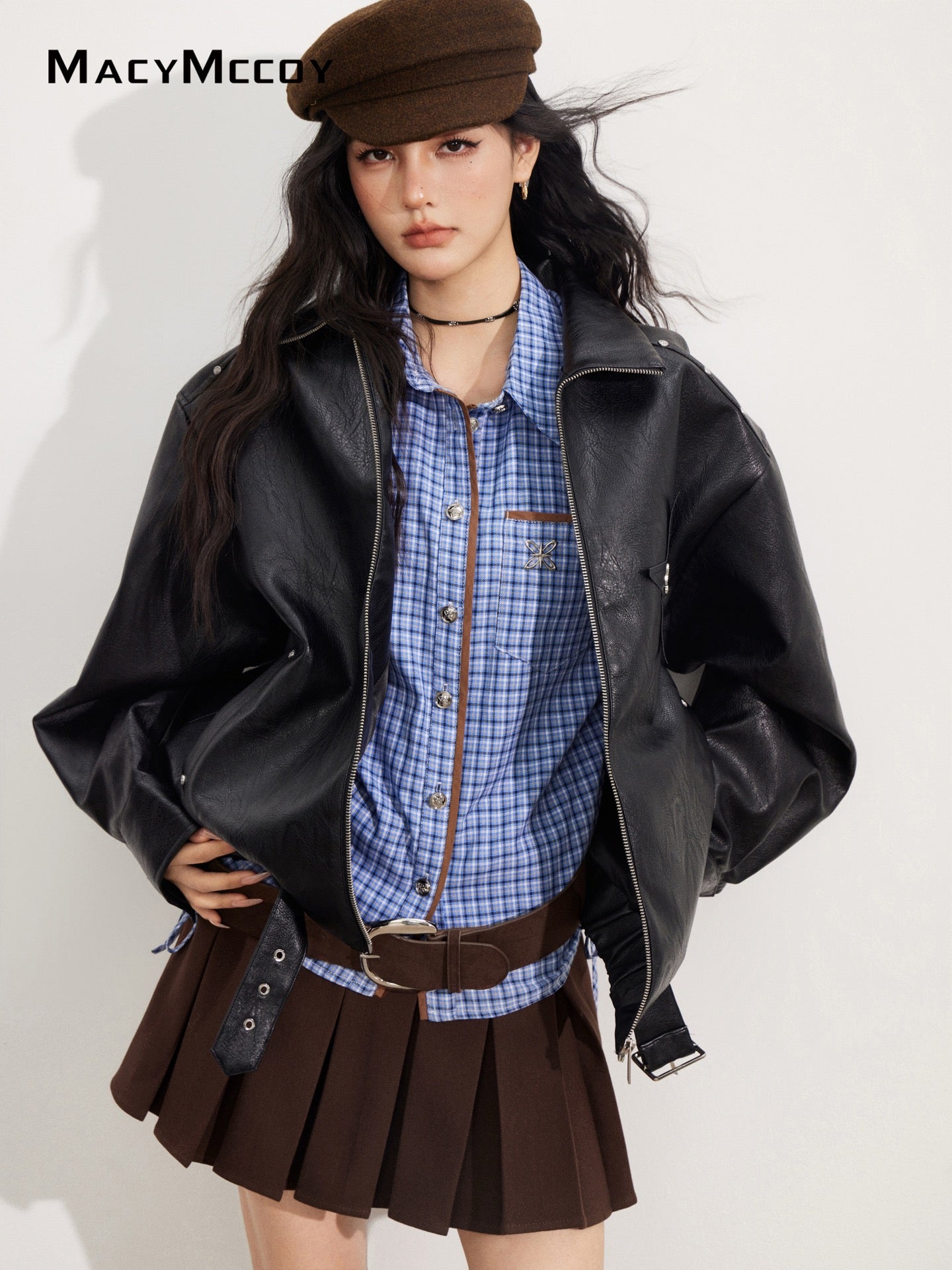 MacyMccoy MMC2025152 Slouchy Leather Jacket