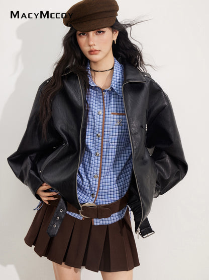 MacyMccoy MMC2025152 Slouchy Leather Jacket