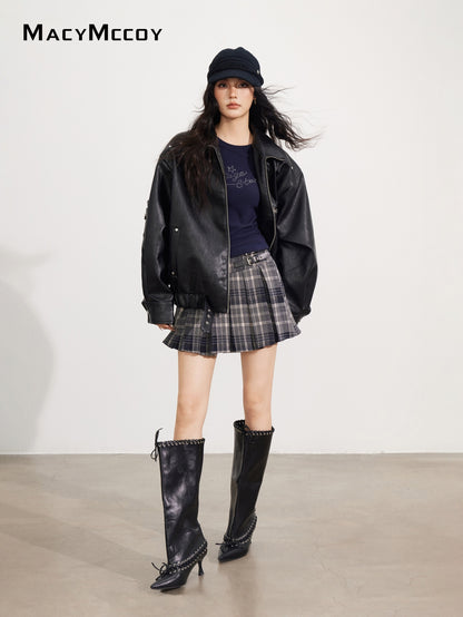 MacyMccoy MMC2025152 Slouchy Leather Jacket