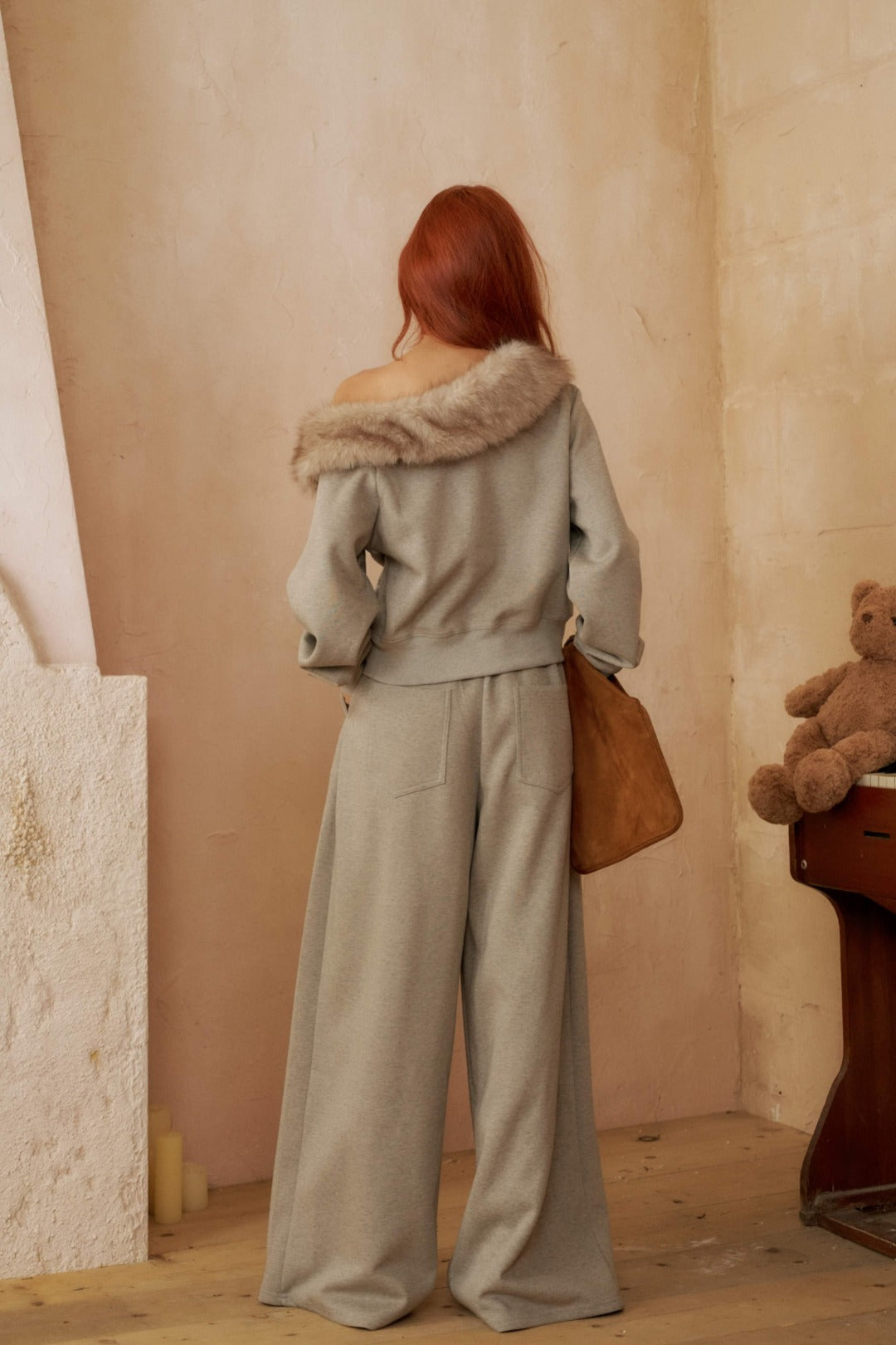 Cloud Season  Hoodie Set with Detachable Fur Collar(SEPERATE)