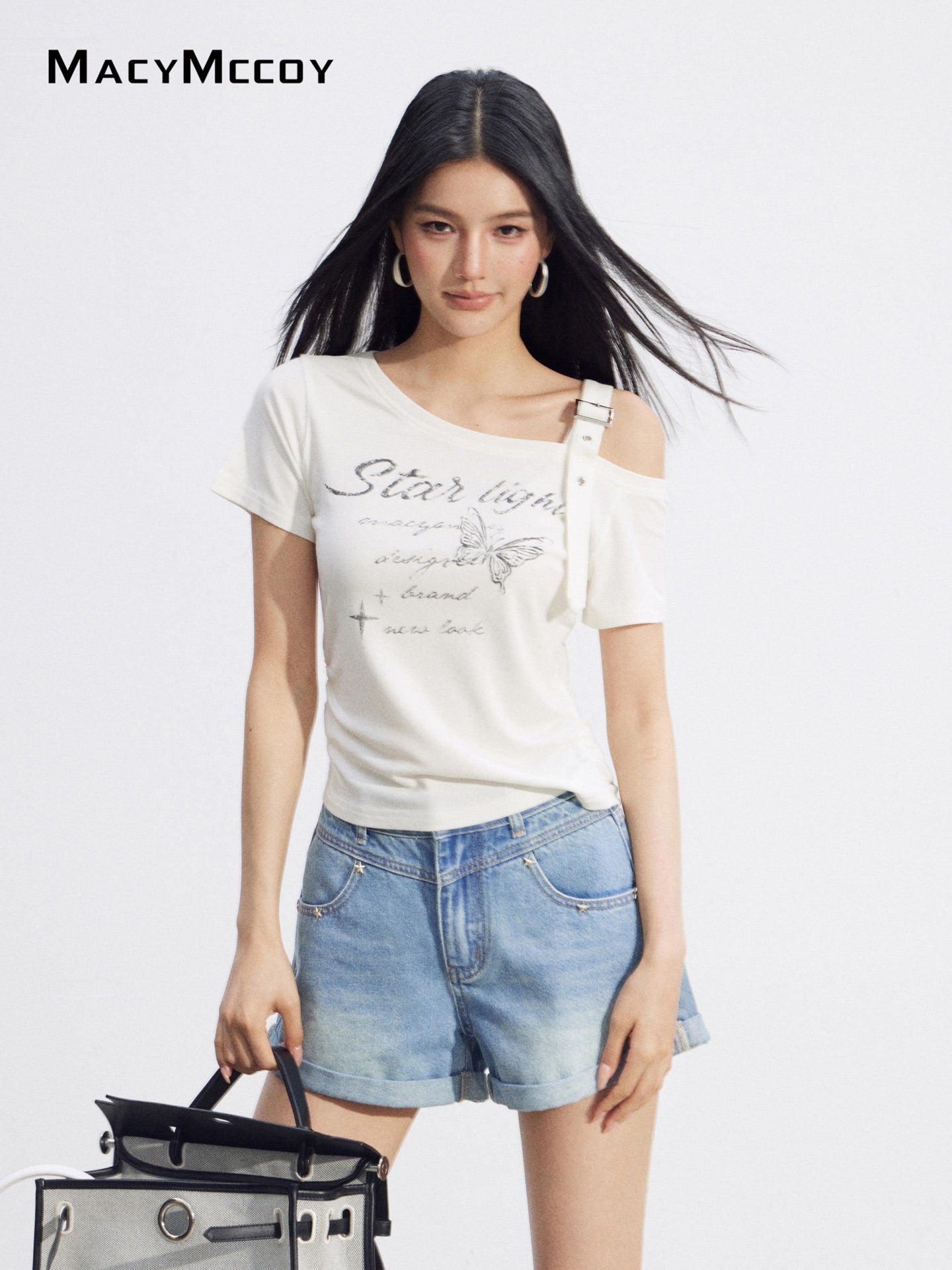 MacyMccoy MMC2026096 Bow Embroidered Shorts(2color)