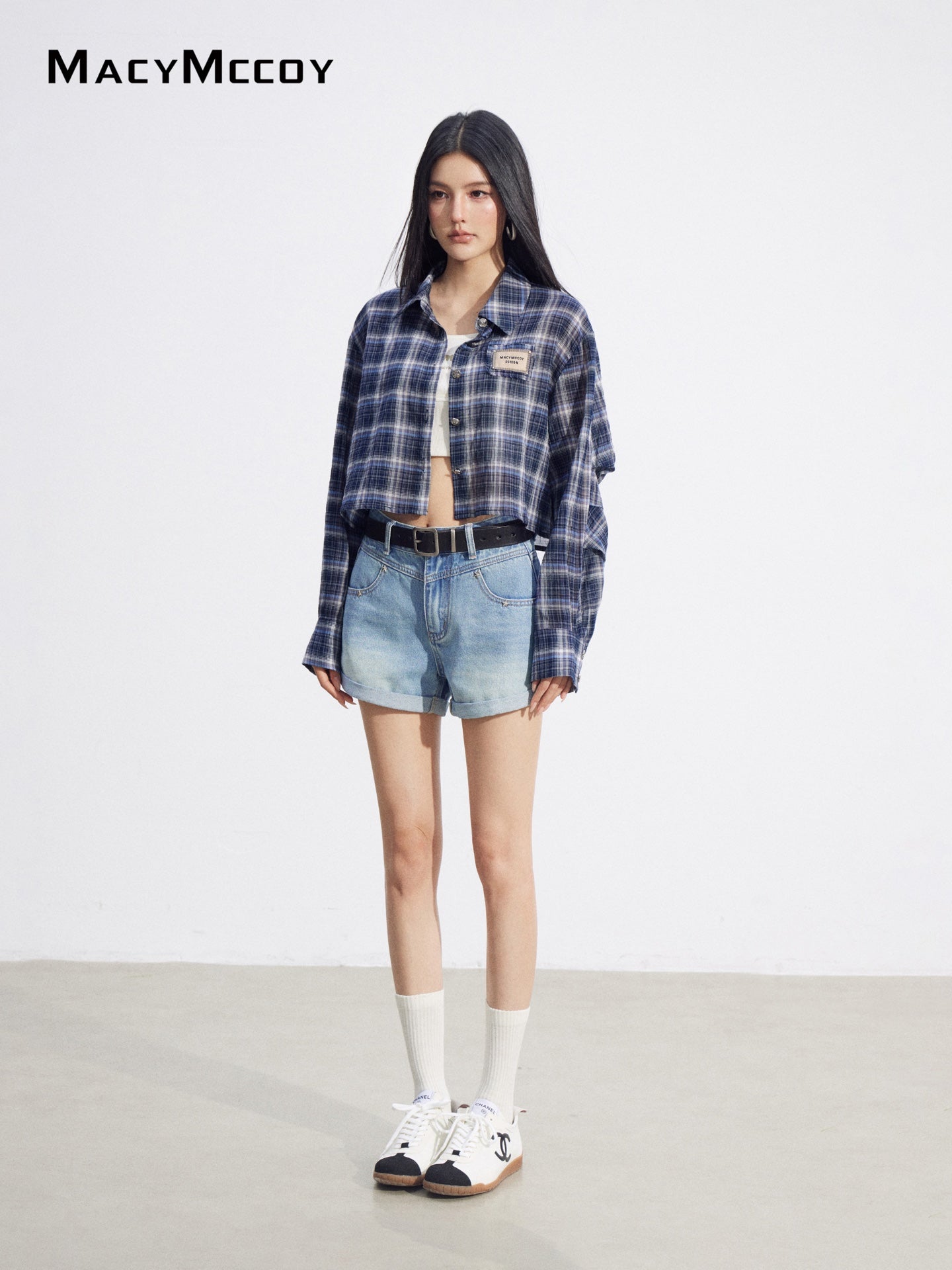 MacyMccoy MMC2026092 Cropped Plaid UV Shirt