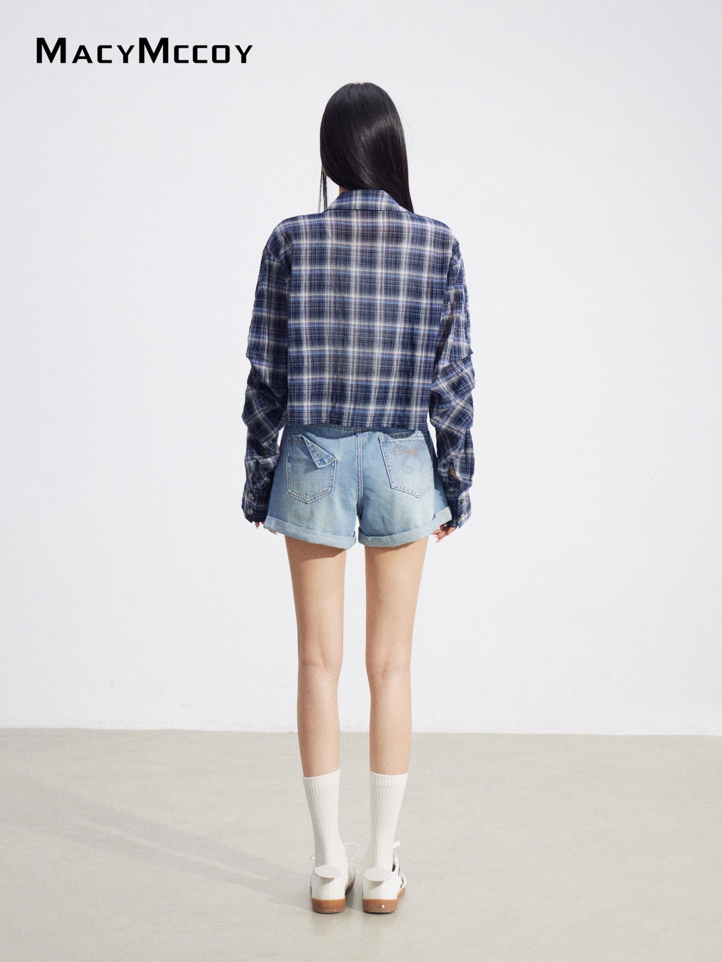 MacyMccoy MMC2026092 Cropped Plaid UV Shirt