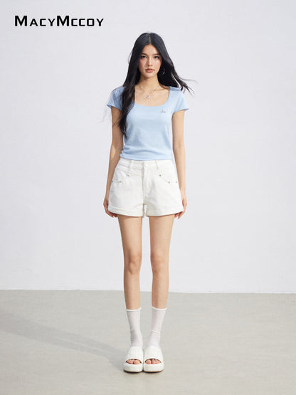 MacyMccoy MMC2026086  Basic U-Neck Top(4color)