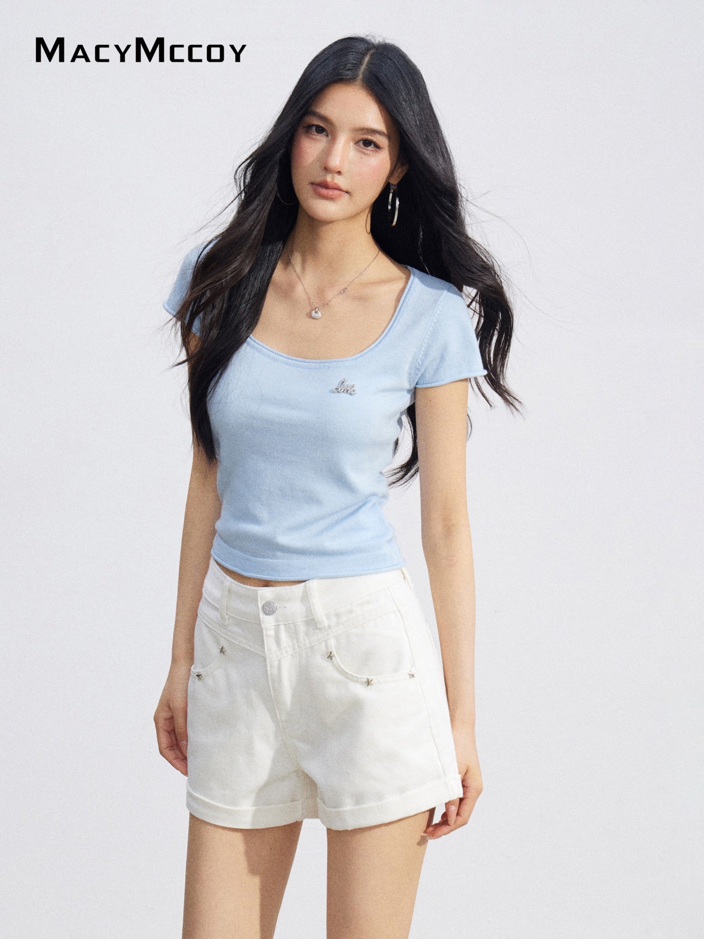 MacyMccoy MMC2026086  Basic U-Neck Top(4color)