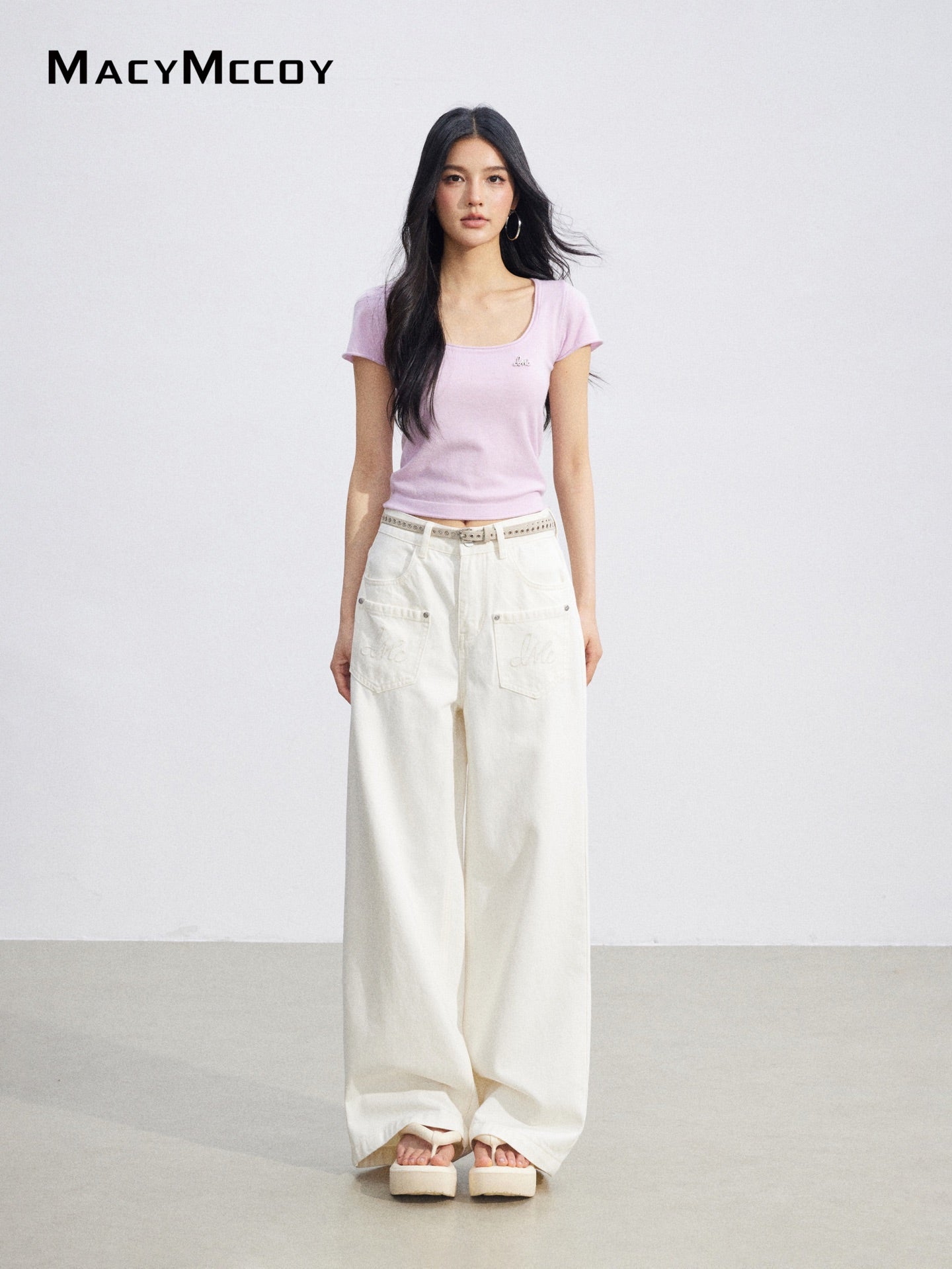 MacyMccoy MMC2026086  Basic U-Neck Top(4color)