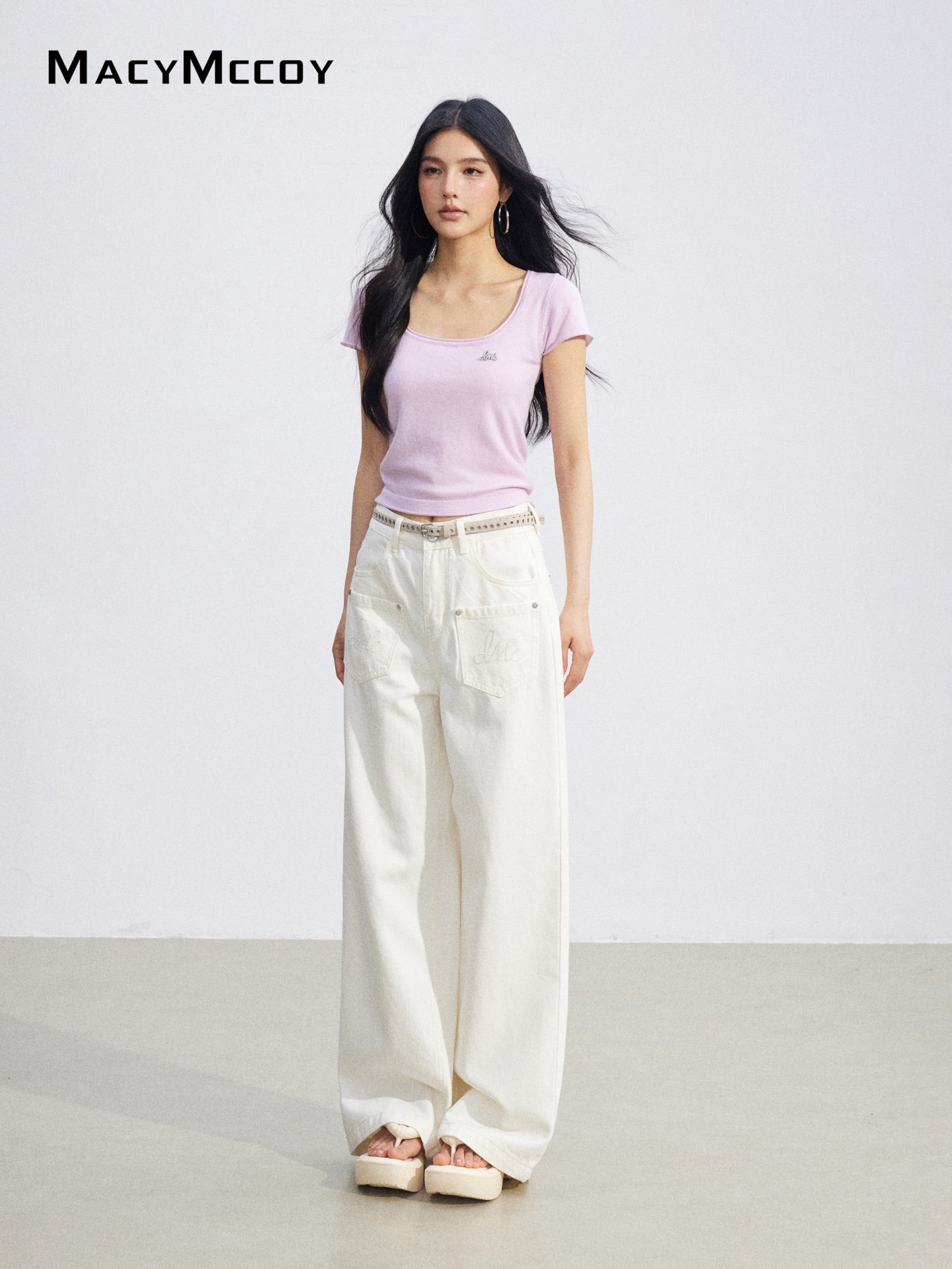 MacyMccoy MMC2026086  Basic U-Neck Top(4color)
