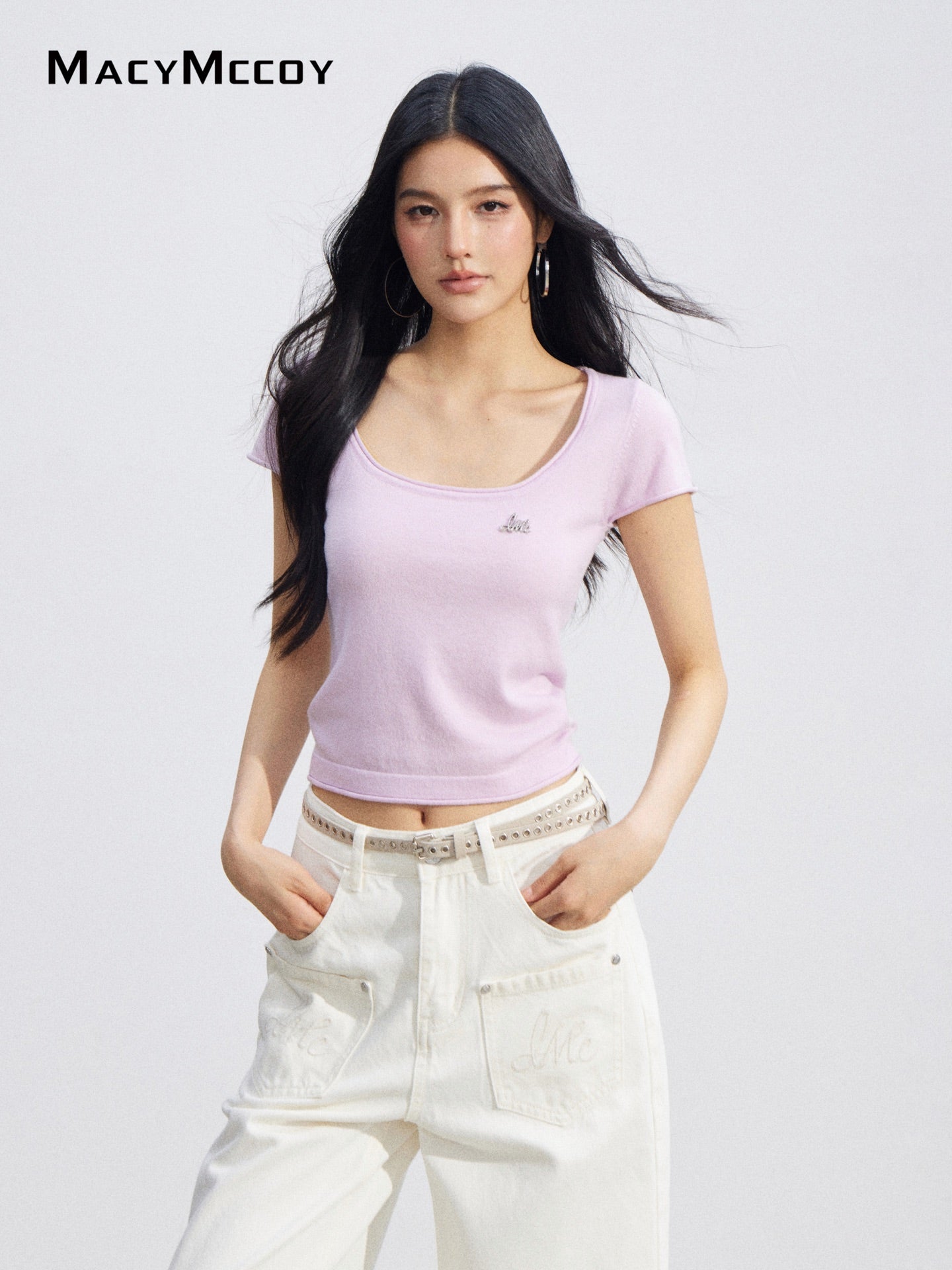 MacyMccoy MMC2026086  Basic U-Neck Top(4color)