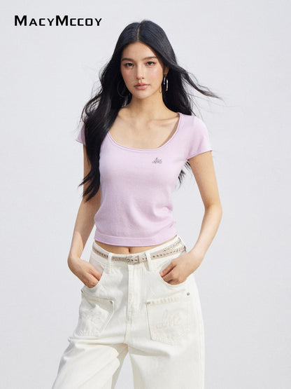 MacyMccoy MMC2026086  Basic U-Neck Top(4color)