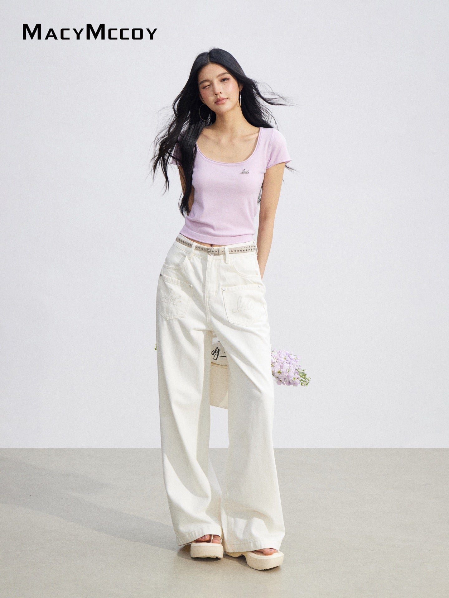 MacyMccoy MMC2026086  Basic U-Neck Top(4color)
