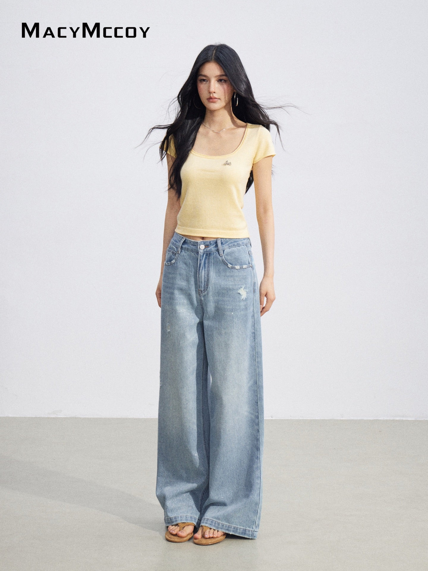 MacyMccoy MMC2026086  Basic U-Neck Top(4color)