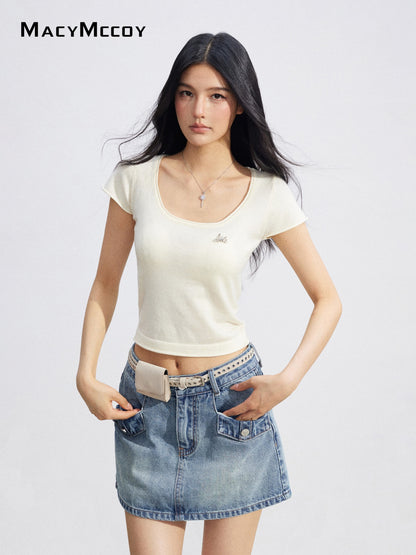 MacyMccoy MMC2026086  Basic U-Neck Top(4color)
