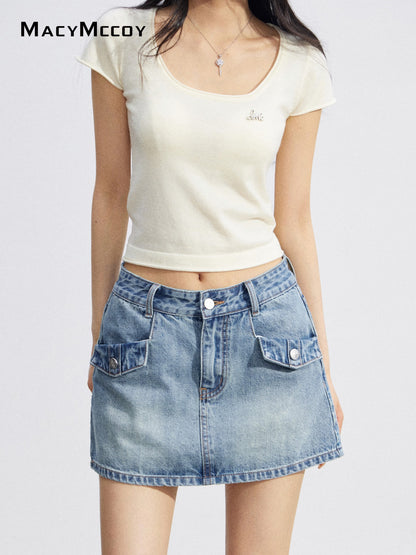 MacyMccoy MMC2026086  Basic U-Neck Top(4color)