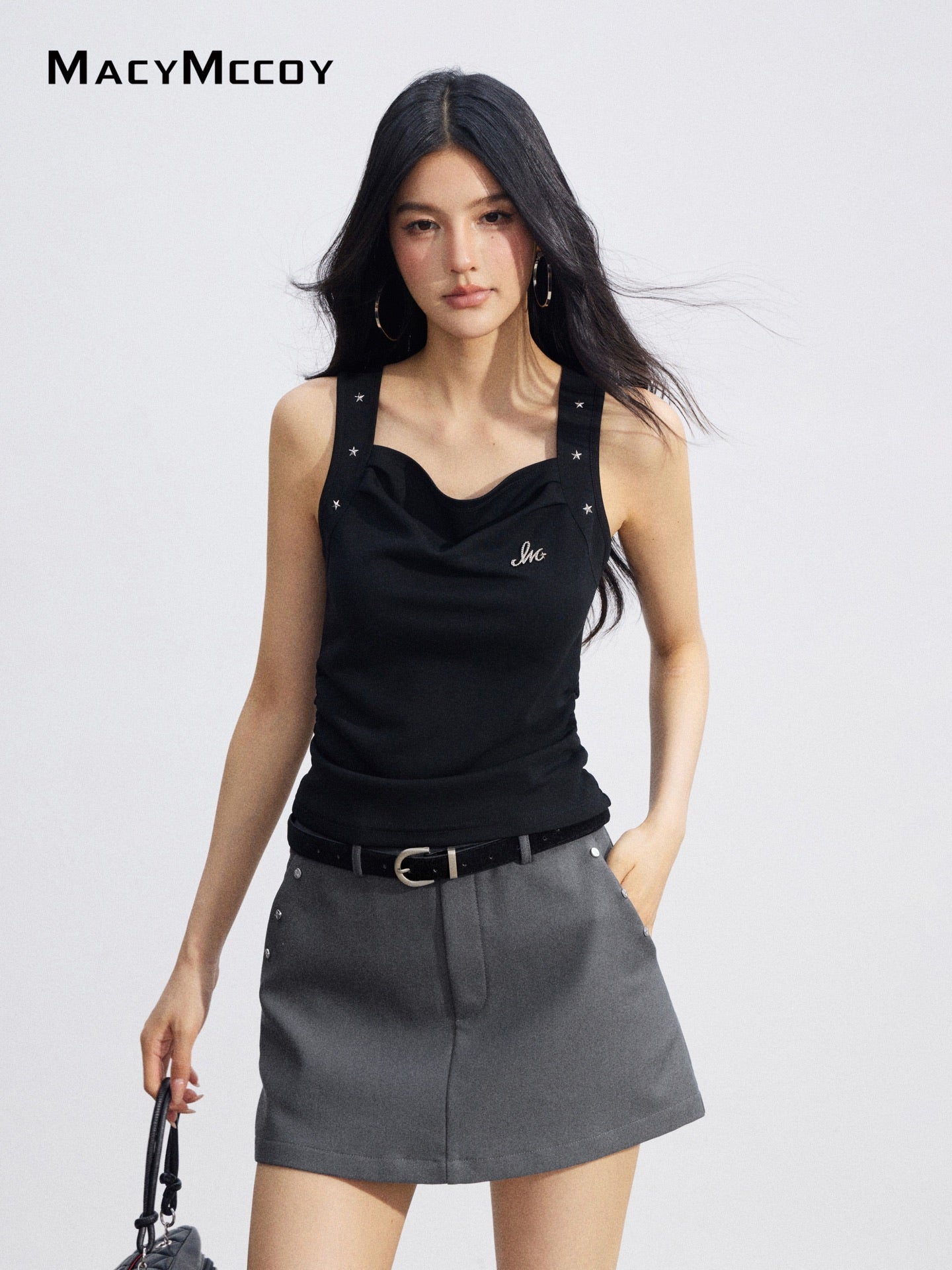 MacyMccoy MMC2026087 Star Ruched Camisole(2color)