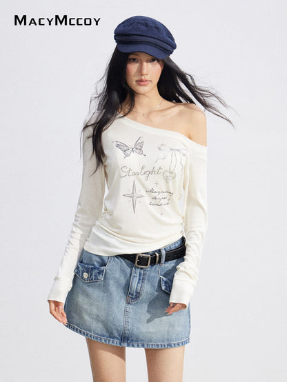 MacyMccoy MMC2026083 One Shoulder UV Top(2color)