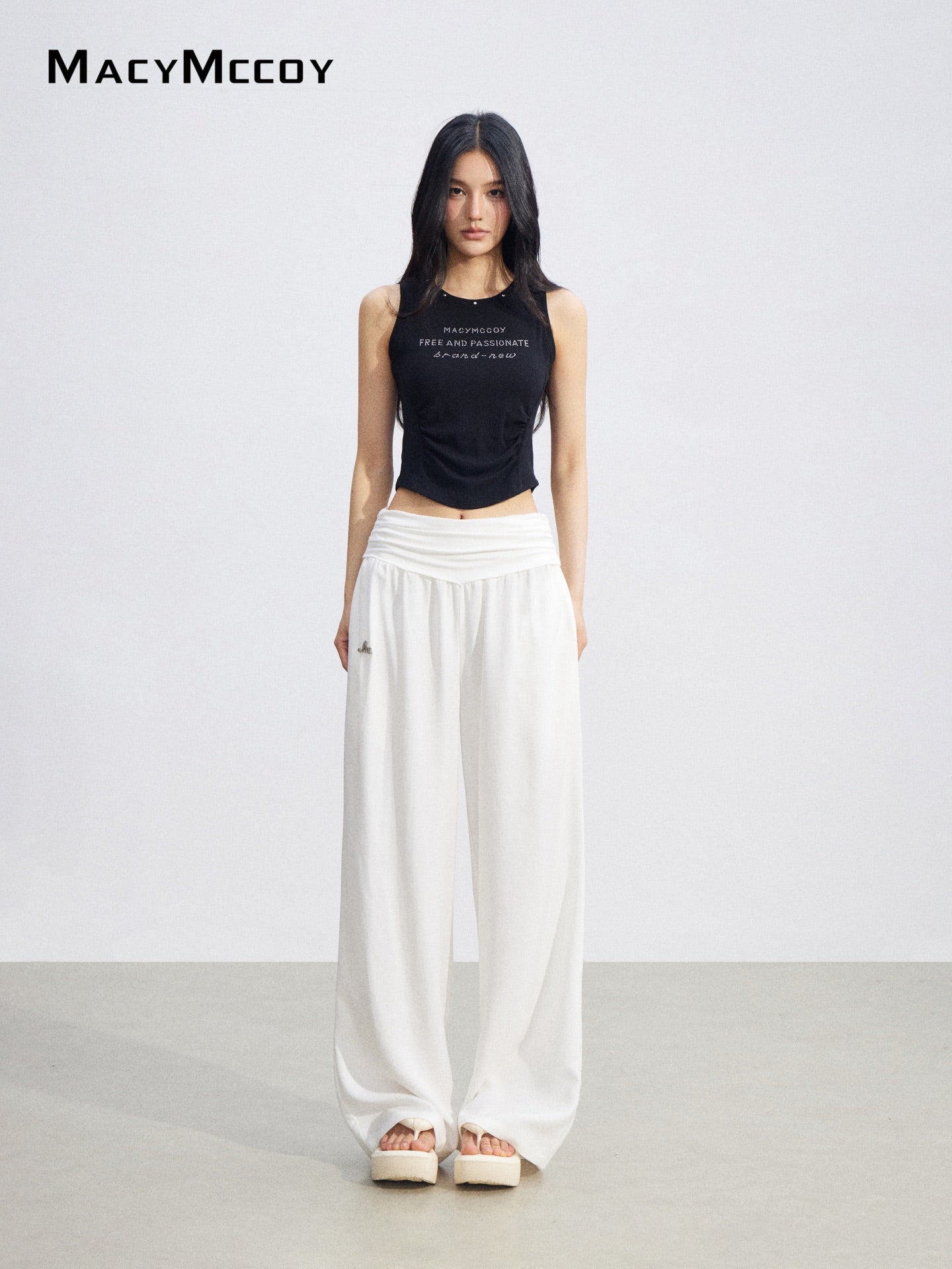 MacyMccoy MMC2026082  White High Waist Trousers
