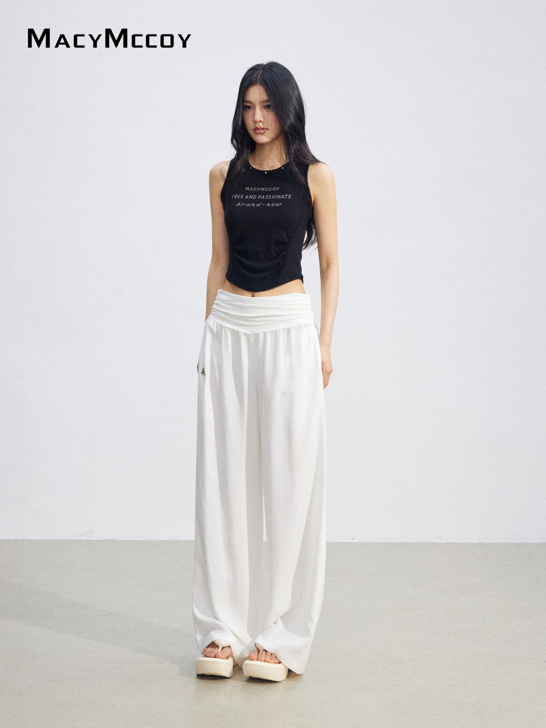 MacyMccoy MMC2026082  White High Waist Trousers