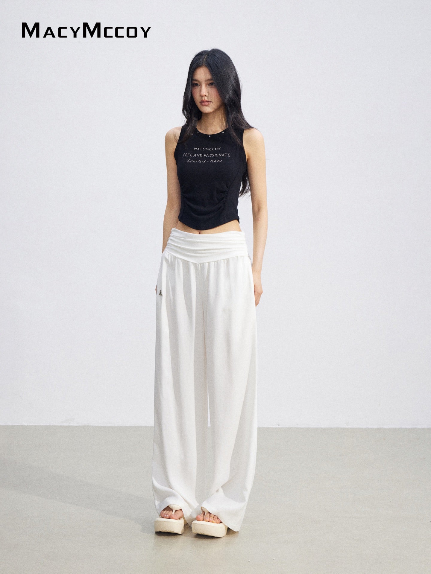 MacyMccoy MMC2026082  White High Waist Trousers