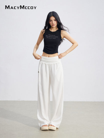 MacyMccoy MMC2026082  White High Waist Trousers