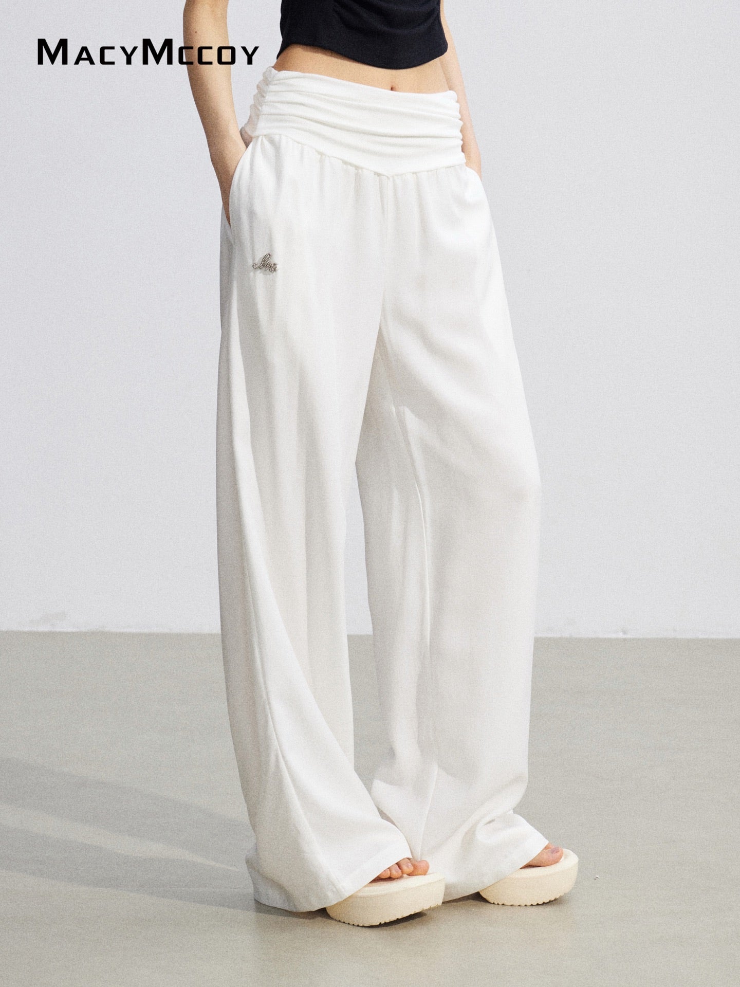 MacyMccoy MMC2026082  White High Waist Trousers