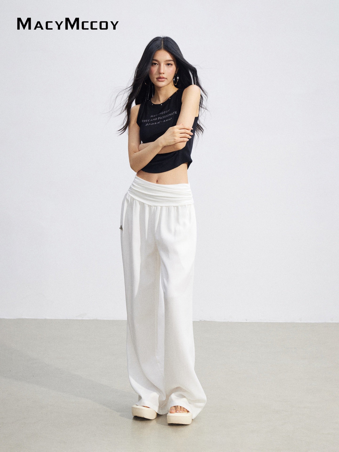 MacyMccoy MMC2026082  White High Waist Trousers