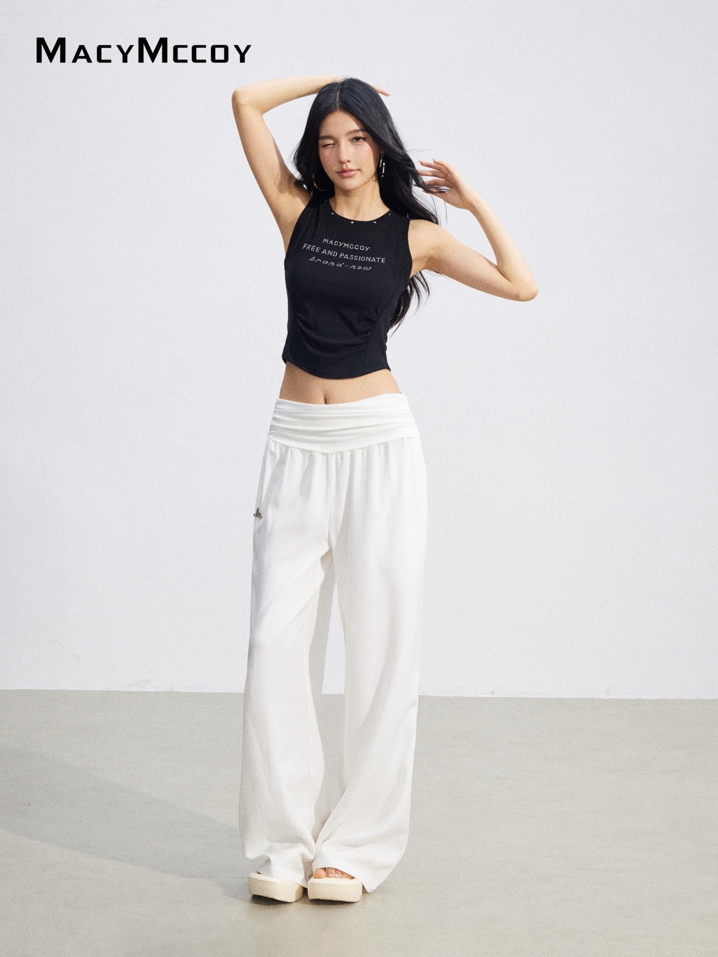MacyMccoy MMC2026082  White High Waist Trousers