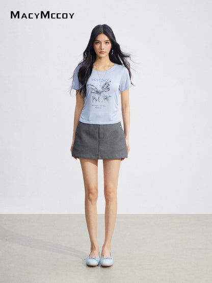 MacyMccoyMMC2026079 Butterfly Print Tee(2color)
