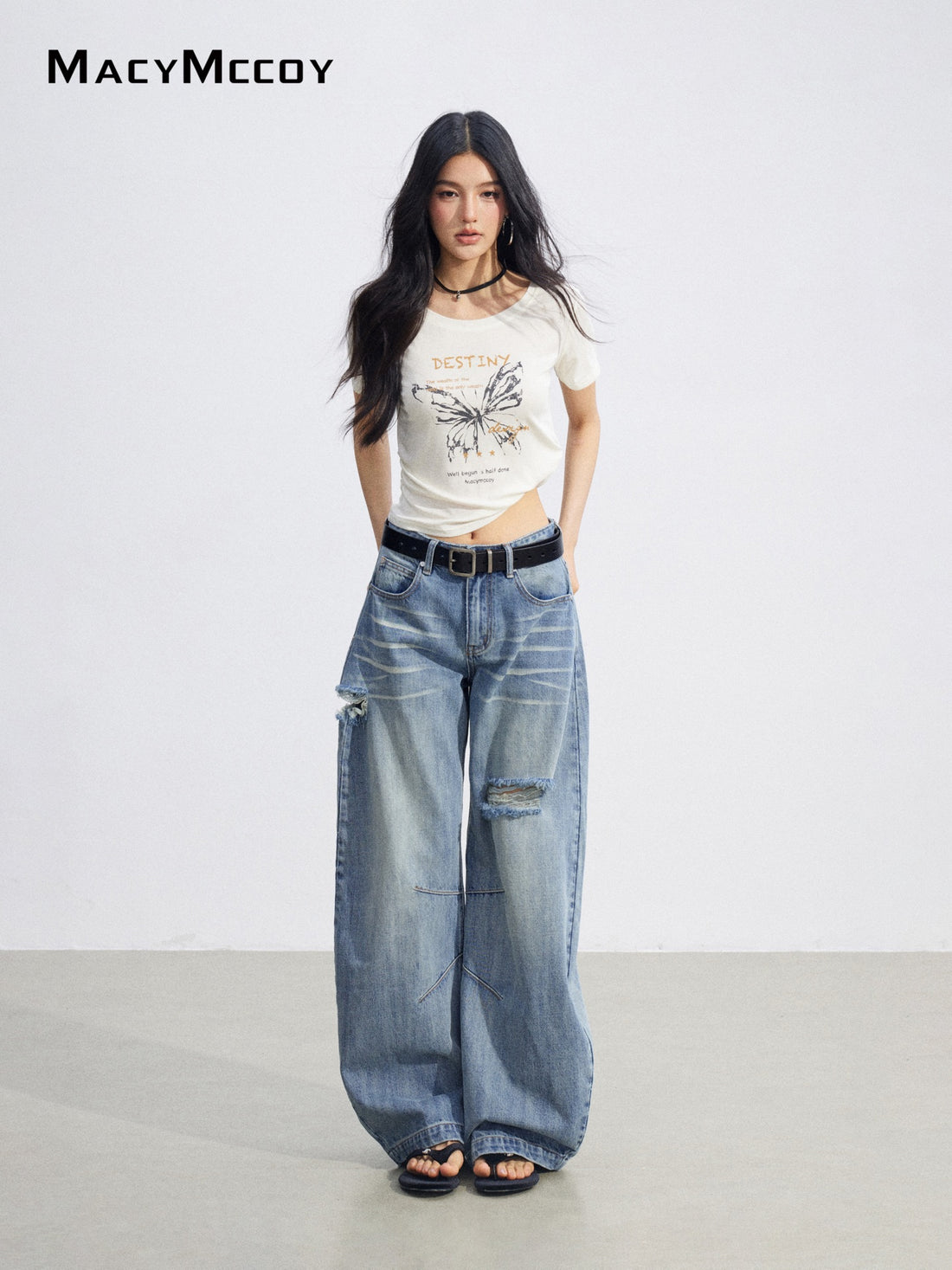 MacyMccoyMMC2026079 Butterfly Print Tee(2color)