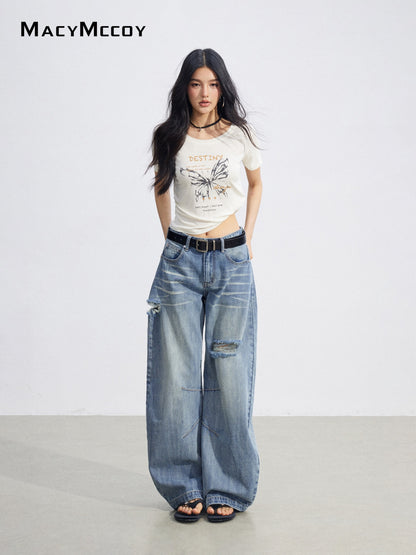 MacyMccoyMMC2026079 Butterfly Print Tee(2color)